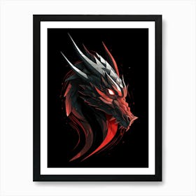 Dragon Minimalist Abstract 2 Art Print