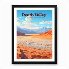 Death Valley California Nature Modern Travel Illustration Art Print