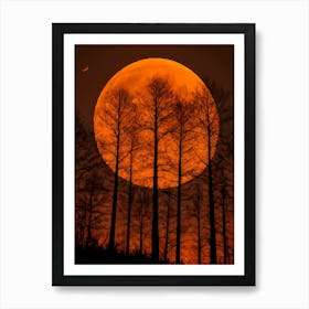 Full Moon Over Trees 1 Art Print