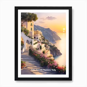 Villa Treville Positano Italy Sunset Art Print