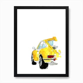 Yellow Porsche 911 Art Print