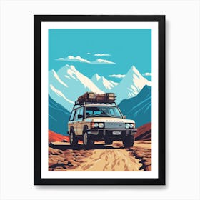 A Range Rover In The Andean Crossing Patagonia Illustration 1 Art Print