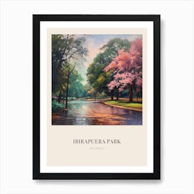 Ibirapuera Park Sao Paulo 6 Vintage Cezanne Inspired Poster Art Print