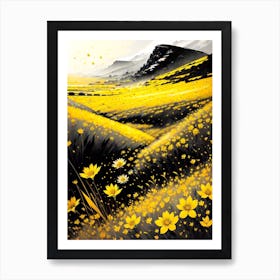 Yellow Flowers In The Meadow Art Print