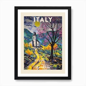 Gubbio Italy 4 Fauvist Painting  Travel Poster Art Print