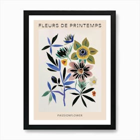 Spring Floral French Poster  Passionflower 4 Art Print