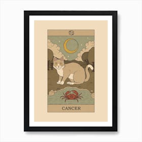 Cancer Cat Art Print