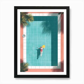 Summer Pool Top View 1 Art Print
