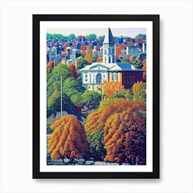 Richmond, City Us  Pointillism Art Print