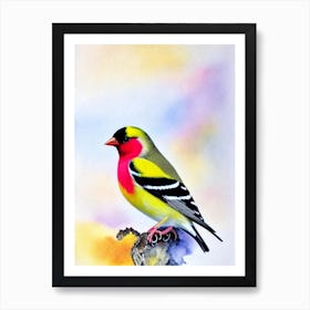 American Goldfinch Watercolour Bird Art Print