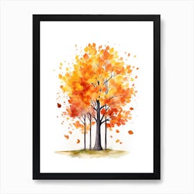 Cute Autumn Fall Scene 29 Art Print