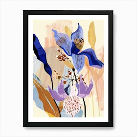 Colourful Flower Illustration Canterbury Bells 2 Art Print