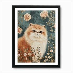 Persian Cat Japanese Illustration 1 Art Print