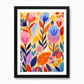 Flowers 17, Matisse style, Floral Texture Art Print