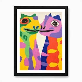 Colourful Kids Animal Art Iguana 1 Art Print