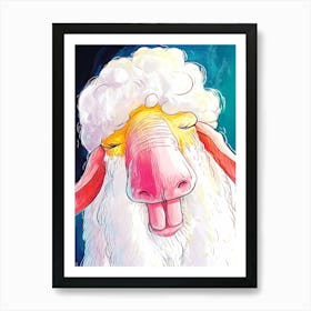 Sheep With A Tongue Out Art Print