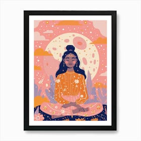 draw women yogi Art Print