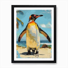 Galapagos Penguin Petermann Island Colour Block Painting 4 Art Print