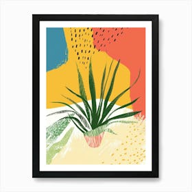 Air Plant Plant Minimalist Illustration 7 Art Print