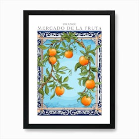 Mercado De La Fruta Orange Illustration 3 Poster Art Print