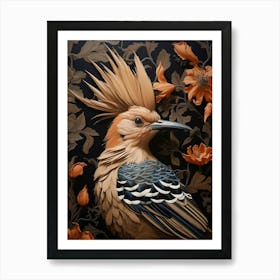 Dark And Moody Botanical Hoopoe 2 Art Print