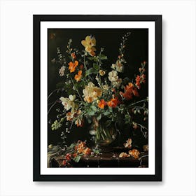 Baroque Floral Still Life Snapdragon 2 Art Print