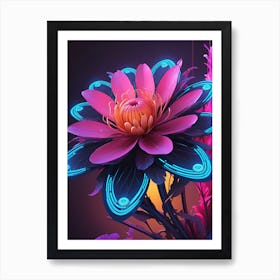 Techno Petals In The Future Garden Art Print