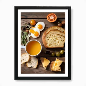 Breads, Eggs and Cheese Art Print