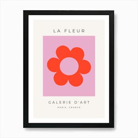 La Fleur | 02 – Floral Pink Retro Flower Art Print