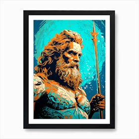 Poseidon Pop Art 4 Art Print