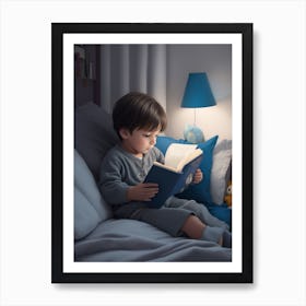 Default A Little A Child Holds A Book And Reads In His Bedroo 0 Edc1db8a E4ab 4688 B1f2 Ffb0e6d9f45a 1 Art Print