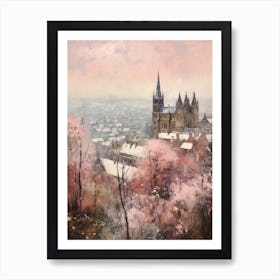 Dreamy Winter Painting Edinburgh Scotland 5 Art Print
