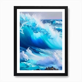 Crashing Waves Landscapes Waterscape Marble Acrylic Painting 2 Art Print