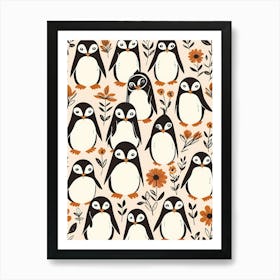 Floral Cute Baby Penguin Nursery (18) Art Print