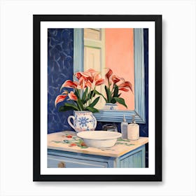 Bathroom Vanity Painting With A Calla Lily Bouquet 4 Art Print