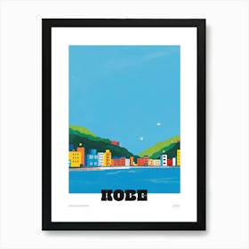 Kobe Japan 2 Colourful Travel Poster Art Print