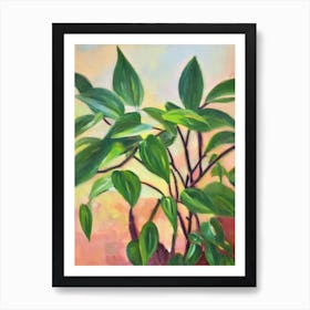 Epipremnum Aureum Impressionist Painting Art Print