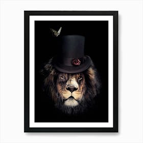 Lion In Top Hat Art Print