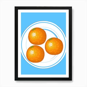 Oranges On A Plate Art Print