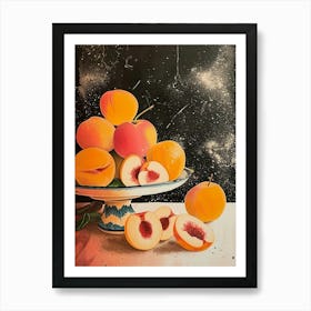 Art Deco Peaches Still Life Art Print