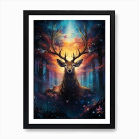 Deer In The Forest Art Print