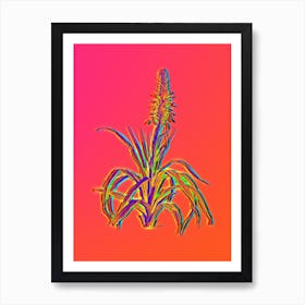 Neon Pina Cortadora Botanical in Hot Pink and Electric Blue n.0406 Art Print