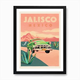 Travel Poster Jalisco Mexico Art Print