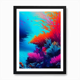Coral Reef Waterscape Bright Abstract 3 Art Print