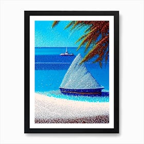 The Maldives Maldives Pointillism Style Tropical Destination Art Print