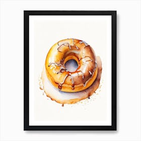 Bourbon Glazed Donut Cute Neon 3 Art Print