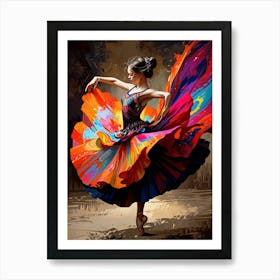 Dancer In Colorful Dress Art Print