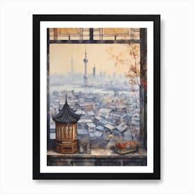 Winter Cityscape Shanghai China 2 Poster