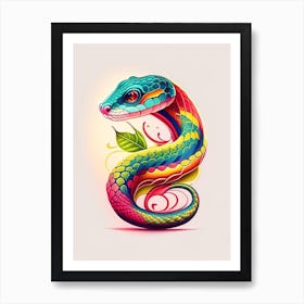 Rough Scaled Snake Tattoo Style Art Print
