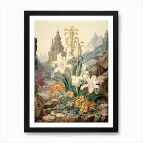 Chinese Sacred Lily  Flower Victorian Style 0 Art Print